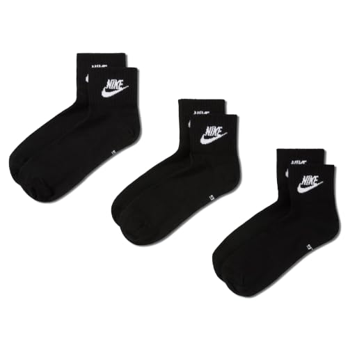 Image of Nike Unisex Adult Sportswear Dri-FIT Everyday Essential Ankle Socks (3-Pack) | Mens and Womens