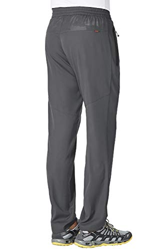 Bgowatu Men's Sweatpants Zipper Pockets Joggers Lightweight Quick Dry Breathable Hiking Pants (Dark Grey Us Xl) #TOP4