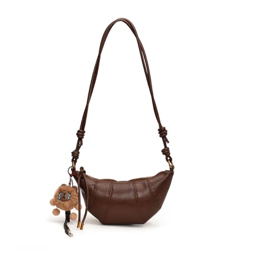 Crescent Shoulder Bags for Women, Trendy Vintage Hobo Handbag Y2K Dumpling Crossbody Purse With Zipper Closure