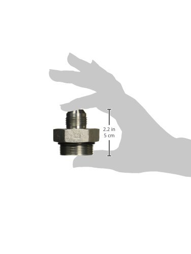 Image of Brennan Industries 6400-12-20-O Steel Straight Tube Fitting, 1-1 /16 inch-12 SAE x 1-5 /8 inch-12 SAE ORB Thread, 3 /4 inch Male JIC x 3 /4 inch Male O-Ring Boss
