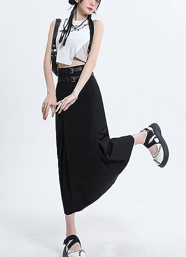 VIVICOLOR Womens Y2k Casual Maxi Skirt Ladies High Waist Pleated Long Y2k Skirt3