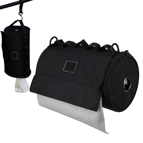 キャンプ用ペーパータオルホルダー、アウトドア用ティッシュホルダー,トラベルバッグふきんポータブルバッグ - ロールペーパー収納ケース、ポータブル折りたたみペーパーカバー、分岐、ケーブル用ポールに簡単に取り付け可能