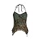 Verdusa Blusa feminina Y2k frente única floral streetwear assimétrica Hippie Fairy 2000s Cami Going Out Tops, Flor verde, G