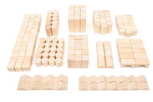 small foot Bauklötze aus Holz, Set mit 200 Teilen, inkl. Brücken, Zylindern, Dreiecken etc., ab 1 Jahr, 11397 – Bild 3