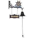 Perfetto per temi nautici: complemento per cottage sul mare, decorazioni marine o spazi che cercano di migliorare un'atmosfera costiera, campana di metallo animale, carillon del negozio