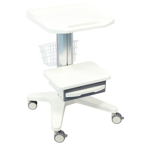 QPWOPNGAS Medical Cart abs Plastic Tabletop Aluminum Alloy Column Equipped with Storage Drawers and Tabletop, Suitable for Hospitals, Dental Clinics, Laboratories and Beauty Salons