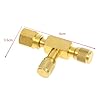 Quick Coupler Access Tee, 1/4'' SAE Valves Core Tee Adapter Brass Refrigerant with Swivel Connector, Air Conditioning Line Repair Tools fit for Gauge Deep Vacuum Pump Manifold #2