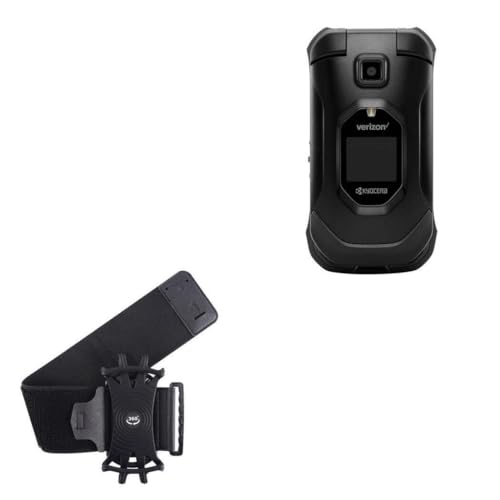 BoxWave Holster Compatible with Kyocera DuraXV Extreme - ActiveStretch Sport Armband, Adjustable Armband for Workout and Running - Jet Black