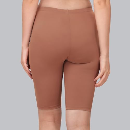 Image of SOIE Women's Mid Rise Soft Polyamide Spandex Knee Length Cycling Shorts