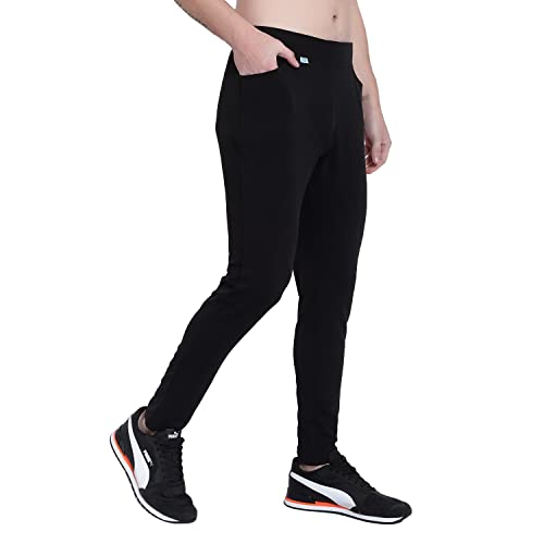 Image of RABBY Men's Poly Cotton Regular Fit Solid Track Pants