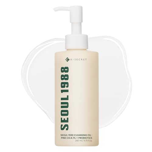 K-SECRET SEOUL 1988 Cica Cleansing Oil Deep Pore Cleansing & Gentle Exfoliation | Daily Oil Cleanser for Sensitive Skin | Korean Skincare 200ml / 6.76 fl oz