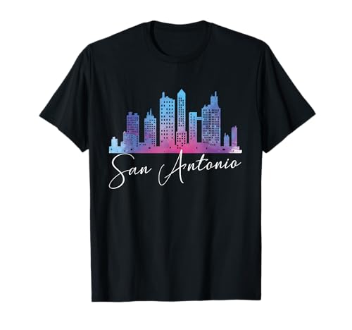 San Antonio Watercolor Skyline Texas State T-Shirt T-Shirt