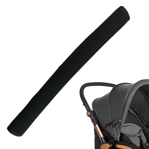 Image of Universal Stroller Handle Cover, 18.9 Inch Stroller Handlebar Cover Infant Toddler Pram Bar Dust Proof Handle, Universal Handle Sleeve Cover for Baby Stroller (Black)