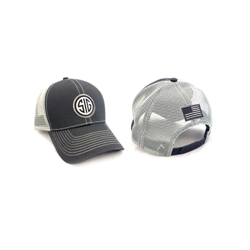 Sig Sauer Unisex Mark Woven Patch Adjustable Breathable Mesh Panels Active Sports Outdoor Range Shooting Hunting Trucker Hat