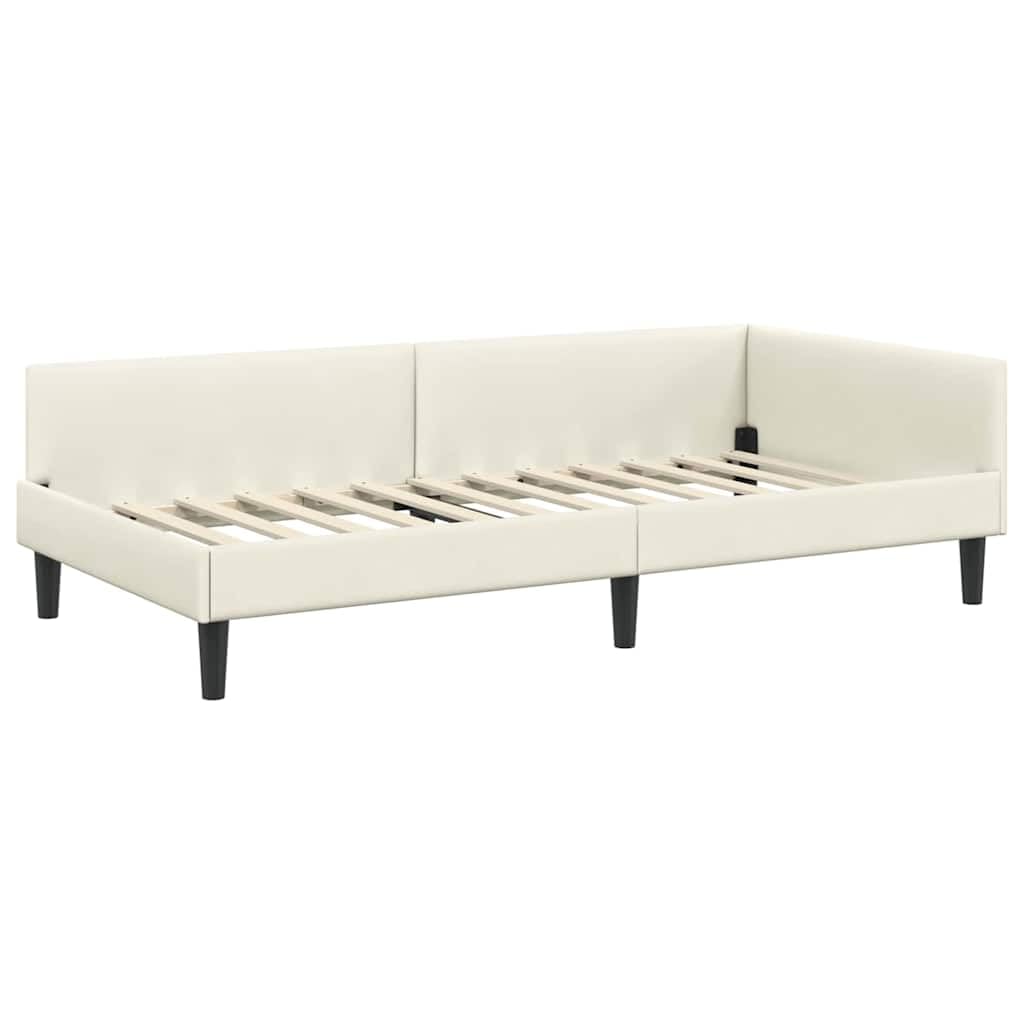 Aksamitna narożna minimalistyczna Biały 90x200 cm