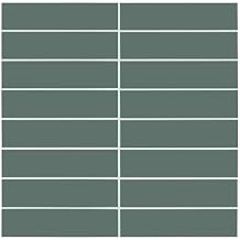 HOMEART Green Peel and Stick Backsplash, 6-Sheet Stacked Linear Peel and Stick Wall Tiles for Kitchen Bathroom 12"x12"