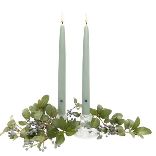 Colonial Candle 10 Inch Bayberry Scented Taper Candle Virtually Dripless Premium Wax with Cotton Wick Pack of 2 Up to 10 Hour Burn - Made in The USA