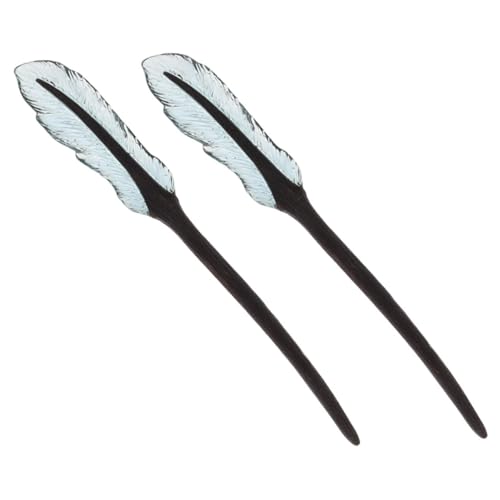 Épingle à cheveux plume WOONEKY en bois pour coiffure bohème chic