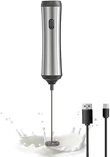Ręczny spieniacz do kawy, ręczny spieniacz USB, regulowany ręczny spieniacz do mleka do cappuccino, gorąca czekolada, koktajle mleczne, mieszanka jaj,Silver