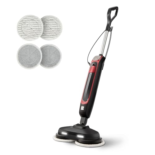 Image of Kenmore SM2070 S300 Series Steam Spin Mop for Scrubbing and Sanitizing | 2 Modes, XL Water Tank, Swivel Steering, LED Headlights, Powerful Corded Steam Cleaner for Floor Cleaning, Hardwood and Tile