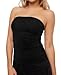 KKJ Womens Strapless Tube Tops Ruched Bandeau Stretchy Basic Going Out Summer Shirts Crop Tank Top Black