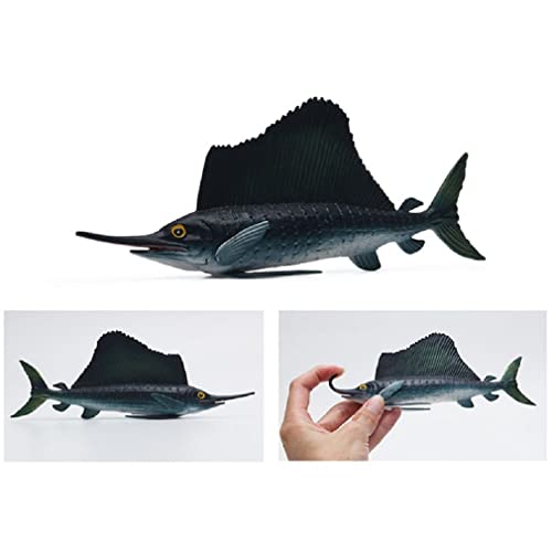 Image of SmilerSmile 7.8 inch Sailfish Figurine Plastic Sea Creature Toy for Toddlers | Solid PVC Action Figure, Simulation Sea Animals, Educational Ocean Animal Model, Non-toxic Safe Bath Toy for Kids