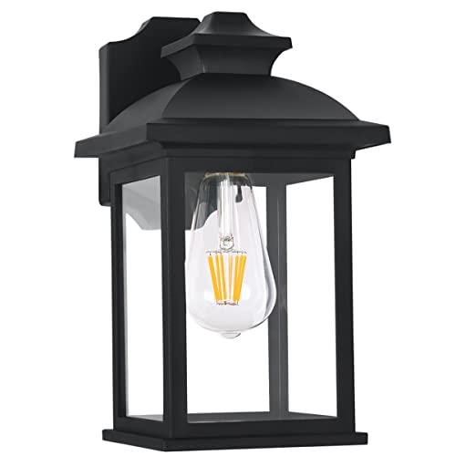 CGC Lighting Black Rectangular Outdoor Outside Exterior Wall Lantern Modern Vintage Light E27 Bulb (Black) 8 CGC Lighting Black Rectangular Outdoor Outside Exterior Wall Lantern Modern Vintage Light E27 Bulb (Black) - Image 8