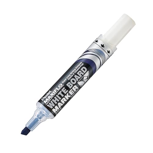 Pentel Maxiflo Green Label Whiteboard Marker Chisel Tip Broad Blue