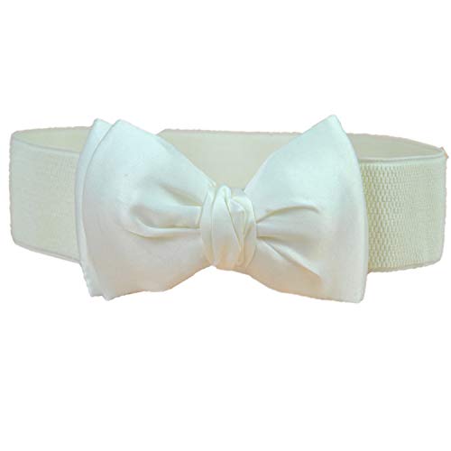 Andongnywell Womens Bow Wide Belt Bowknot Belt Girls Lady Stretch Cinch Waist Band Elastic Stretchy Belts for Dress