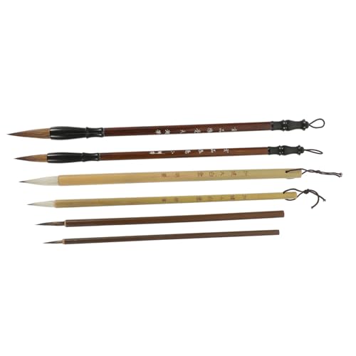 FUNOMOCYA 6pcs Chinese Calligraphy Brush Set Traditional Calligraphy Brush Pens for Beginners Japanese Art Supplies Fine Tip Painting Tool