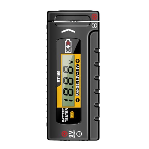 Probador De Batería Digital : Verificador De Capacidad De Batería Compacta Y Portátil Para AA, C, D, 9V, Botton Cell & More | Verificador De Voltaje De Múltiples Tamaño | Pantalla LED Fá
