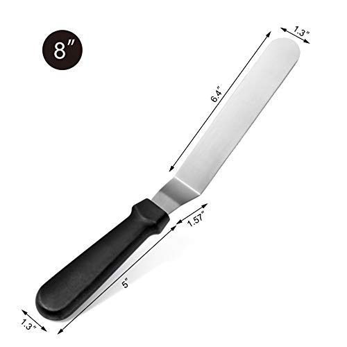 Image of New Star Foodservice Angled Icing Spatula, 8 Inch Blade, 13 Inch Overall, Bakery-Grade Stainless Steel Offset Cake Decorating Spatula