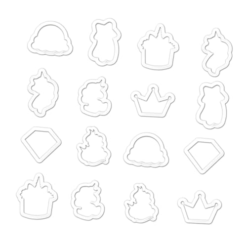 OUNONA 1 Juego Molde De Unicornio Mini Cortador De Galletas De Unicornio Moldes Para Galletas Rodillo Para Hornear Cortador De Repostería Enrejado Tapetes Geométricos Para 16 piezas
