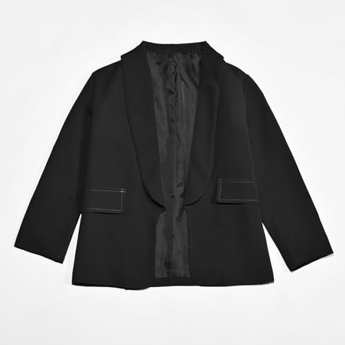 Girls Casual Dressy Blazers for Kids Comfy Relax Fit Long Sleeve Open Front Lapel Cardigan Suit School Uniform Jackets 3-14Y3