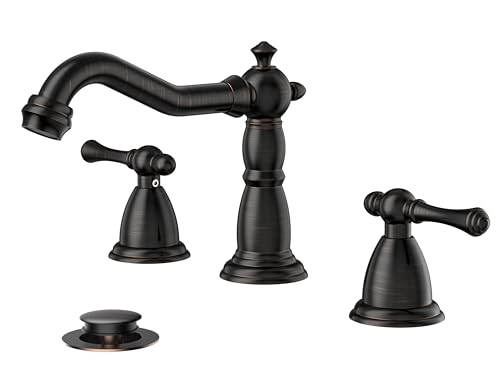FORIOUS Bathroom Sink Faucet 3 Holes, 2 Handle Widespread