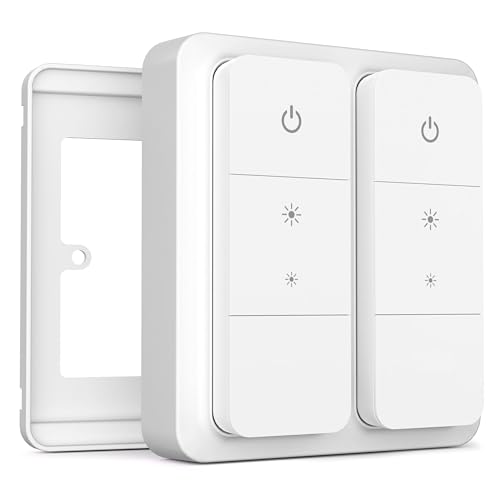 IYOKI® Standard Schalterabdeckung für Philips Hue Dimmer V2, kompatibel mit Hue Schalterabdeckung, Fernlichtschalterplattenadapter, 2-Gang (1-Pack)