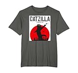 Lustiges Catzilla Katzen Stubentiger Miezekatze