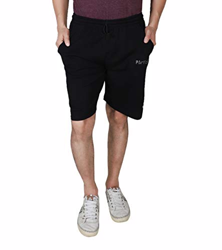 Image of Particle Men's Plus Size & Big Size Cotton Bermuda Shorts | 230 GSM Ribbed Fabric | Half Pants with Double Side Stripes (Waist 36-52 Inch) | Round Pocket
