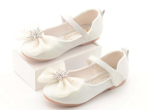 Girls Princess Shoes Fashion Bowknot Soft Non-Slip Comfortable Snowflake Crystal Leather Shoes Wedding Party Cosplay3