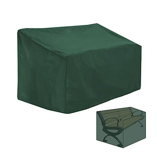 Typutomi Outdoor Bench Cover, 210D Waterproof 2-Seater Patio Seat Cover Lounge Deep Chair Cover Furniture Cover Loveseat Cover for Outside Garden Park Patio (Green, 53"D x 26"W x 35"H)