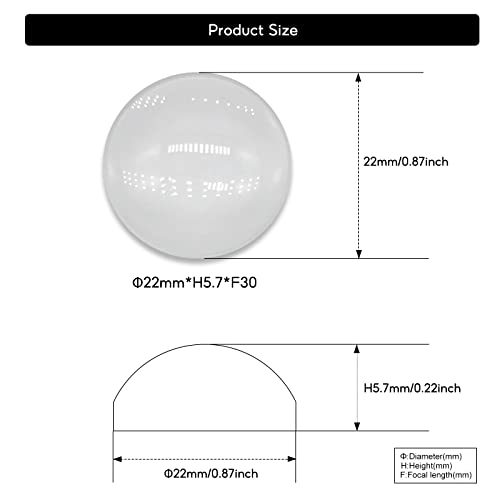 Image of 5PCS X Optical Glass Lens Without Edge Dameter 22MM Flat-Convex Lens, Focusing LED Convex Lens (Φ22mm*H5.7*F30)