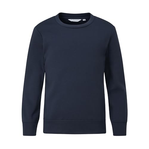 Trutex Sudadera lisa con cuello redondo, unisex, para niños y niñas, uniforme escolar, talla de 2 a 3 años, para niños y mujeres, azul marino, 13 años