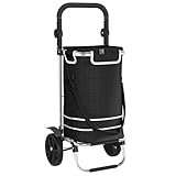 vidaXL Carro de Compras Negro 36,5 x 46,5 x 100,5 cm Tela Oxford, Carrito de...
