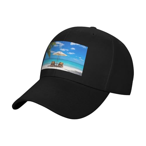 Casquette adulte en coton premium imprimé mer tropicale aux finitions soignées