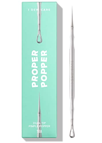 I DEW CARE Dual-Tip Pimple Tool - Proper Popper | Blackhead Remover Blemish Exfoliating Professional Acne Squeezer Comedone Zit Extractor for Women 2in1 Stainless Steel Lancet 1ea