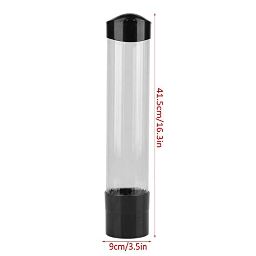 Image of Wall Mounted Plastic Drinking Water Cup & Glass Dispenser Holder Rack and Storage (Black)