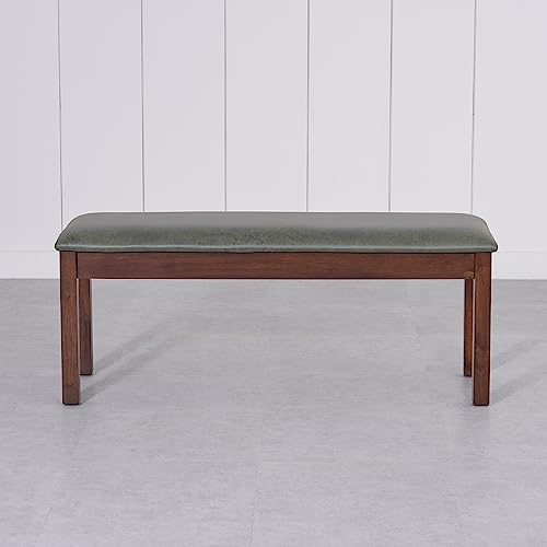 Image of Home Centre Harmony Faux Leather Dining Bench - Green