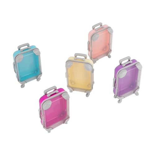 12 Pack Mini Suitcase, Simulation Trolley Case, Mini Luggage,Plastic Candy Box, for Travel Theme Parties and Celebration, 5 Color3
