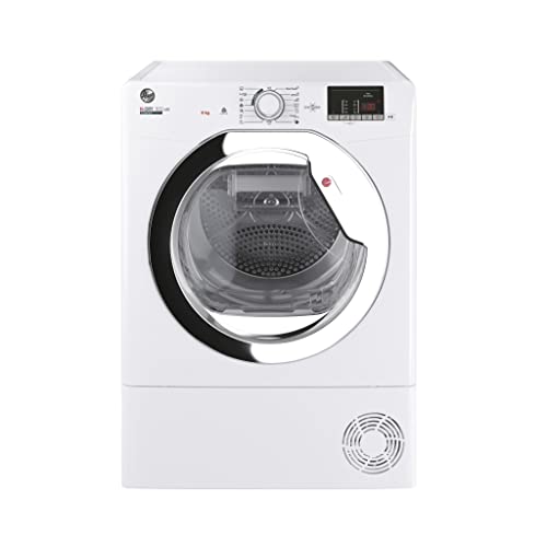 Hoover HLEC9DCE H-Dry 300 9kg Condenser Tumble Dryer Aquavision, White, Freestanding, Sensor dry,...