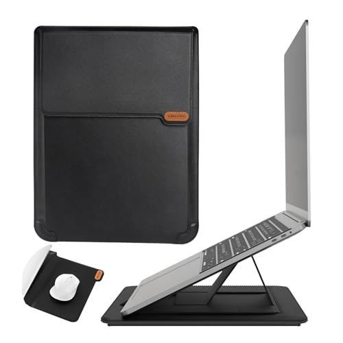 Nillkin 13-14 inch Laptop Sleeve Laptop Case with Stand Function,Computer Shockproof Bag with Mouse Pad Compatible with 13 inch MacBook Pro/Air, Surface Book 13.5/12.9 inch New iPad Pro (Black)